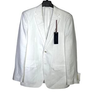 Tommy Hilfiger Men's Modern-Fit 100% Linen Sport Coat Bright White 38R $295